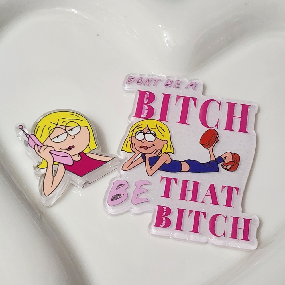 Spicy Don't Be A B*tch Flatback Focal Bead Keychain Crafts Acrylic Beaded Pen